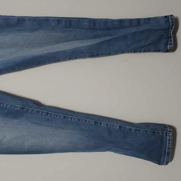 Ann Taylor Factory Two-tone jeans womens size 6 blue darker blue side stripe str - Picture 6 of 11